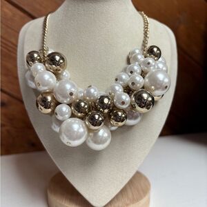 Express White and Silver Cluster Necklace